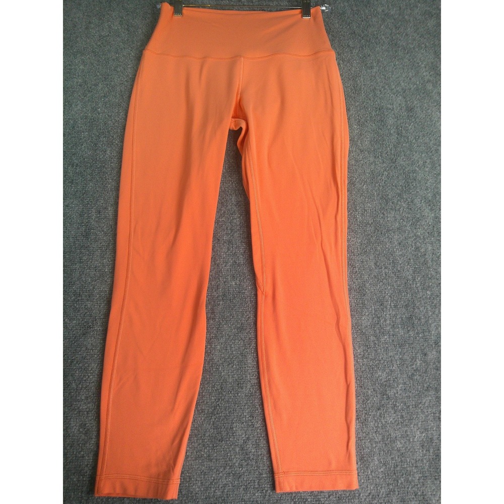 Lululemon Align High Rise Crop Orange Peach Nulu Yoga Leggings omen's Size 8